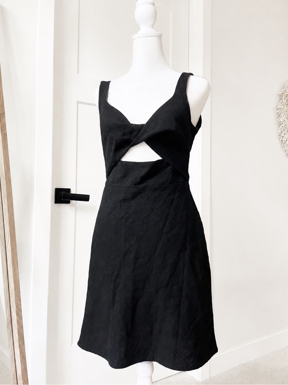 Bec & Bridge Black Twist-Front Cut Out Mini Dress